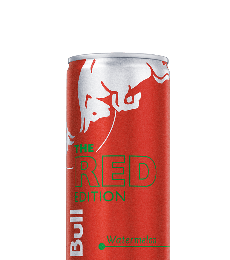 A half can of Red Bull Red Edition