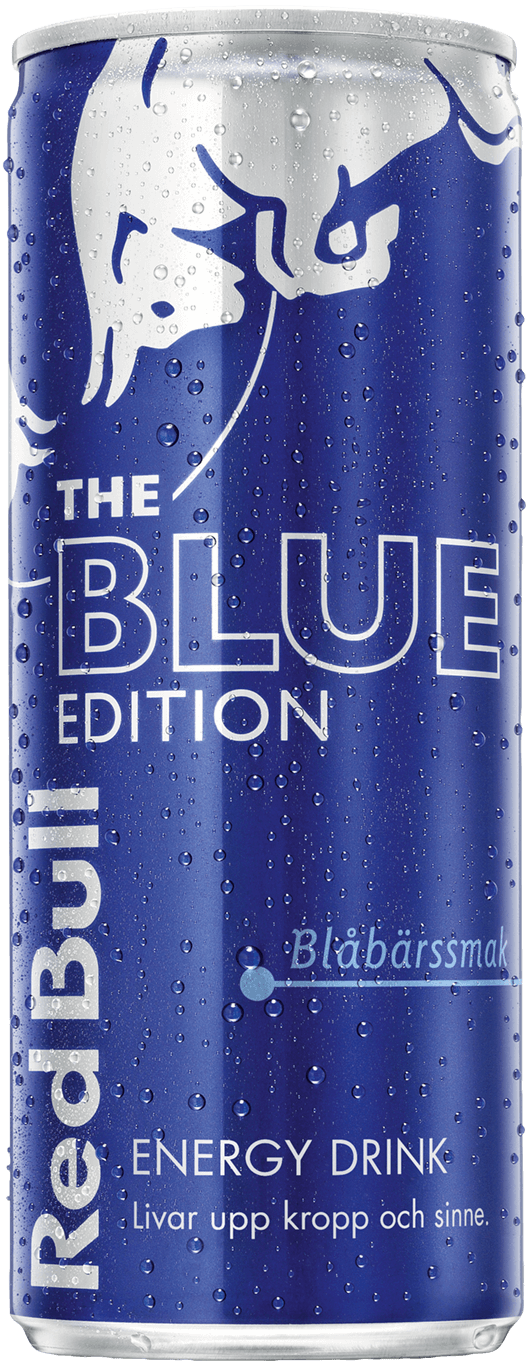A can of Red Bull Blue Edition