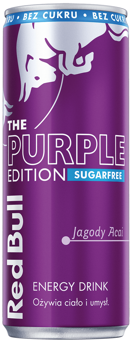 A can of Red Bull Purple Edition Sugarfree
