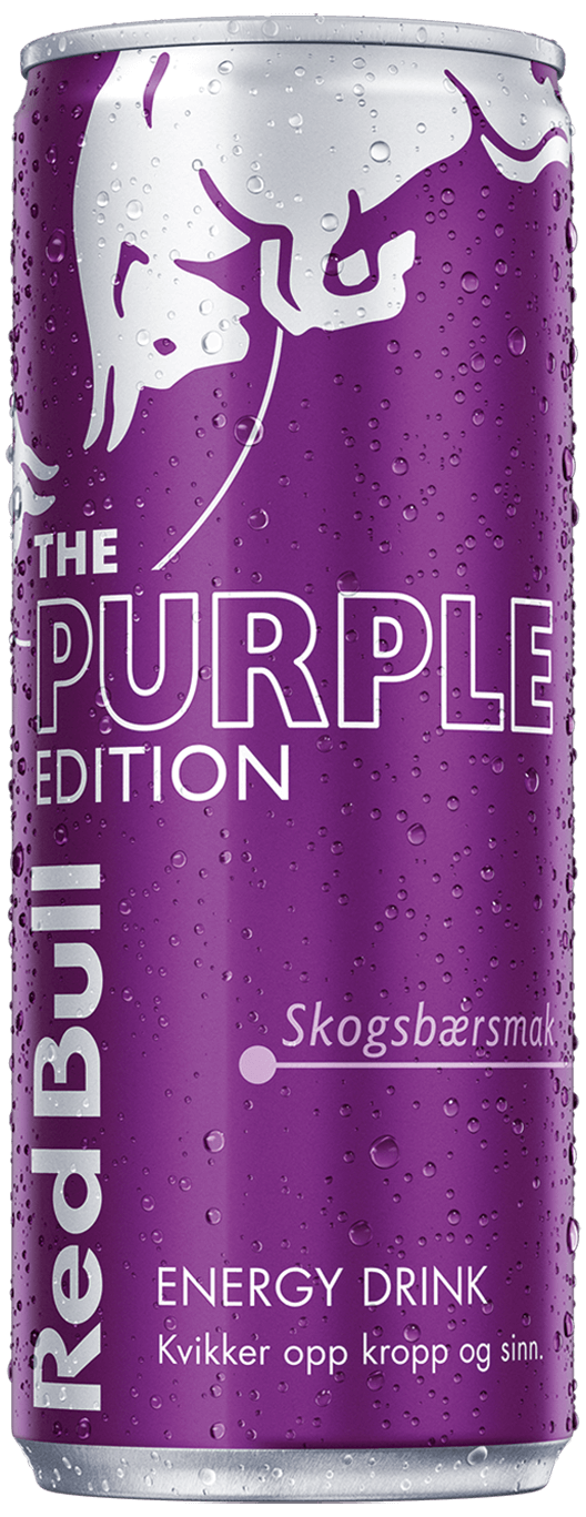 A chilled can of Red Bull Purple