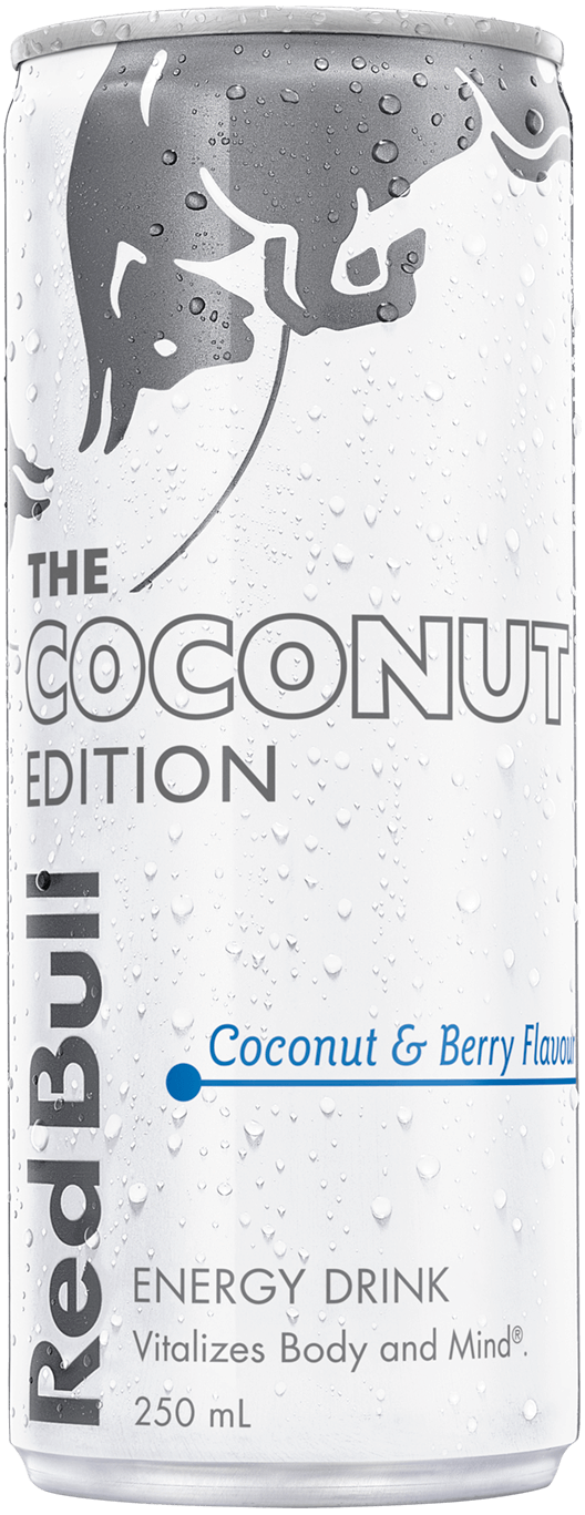 A can of Red Bull Coconut Edition