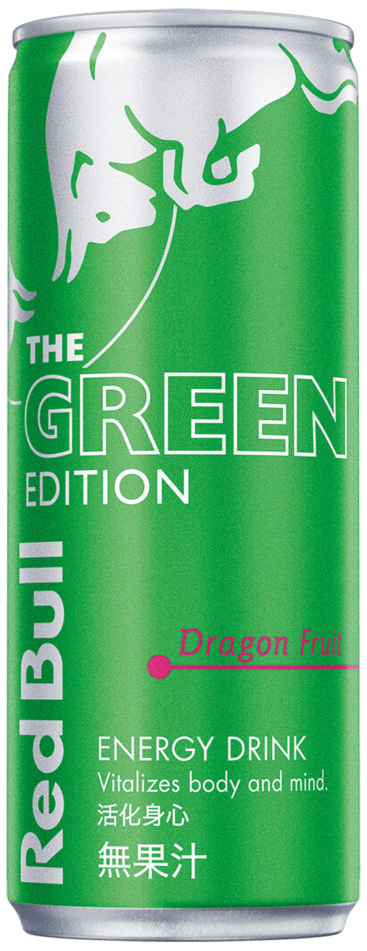 A can of Red Bull Green Edition