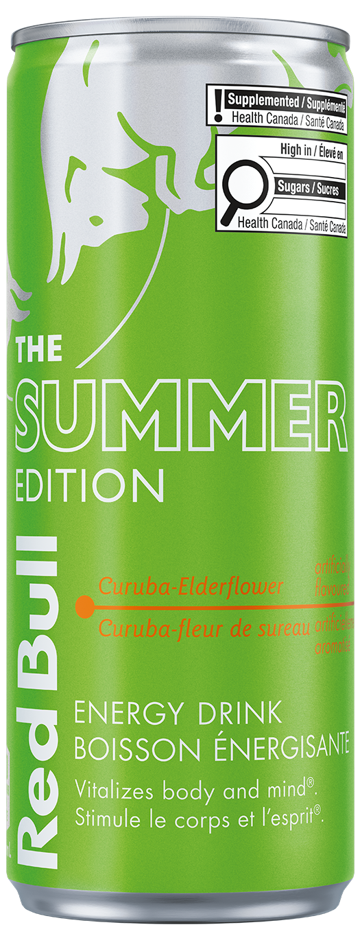 Front view of the Red Bull Summer Edition can
