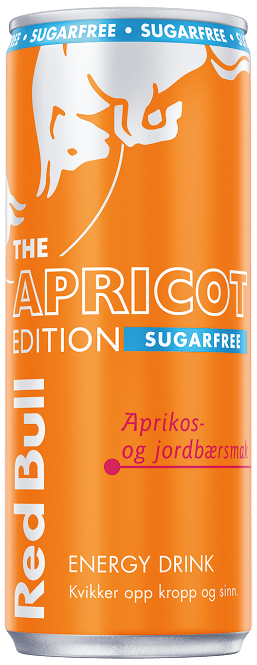A can of Red Bull Apricot Edition Sugarfree