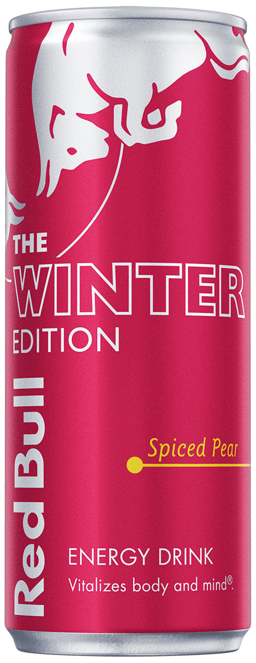 A can of Red Bull Winter Edition Spiced Pear