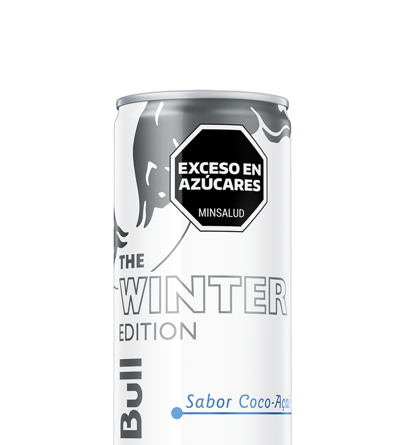 A half can of Red Bull Winter Edition Coconut