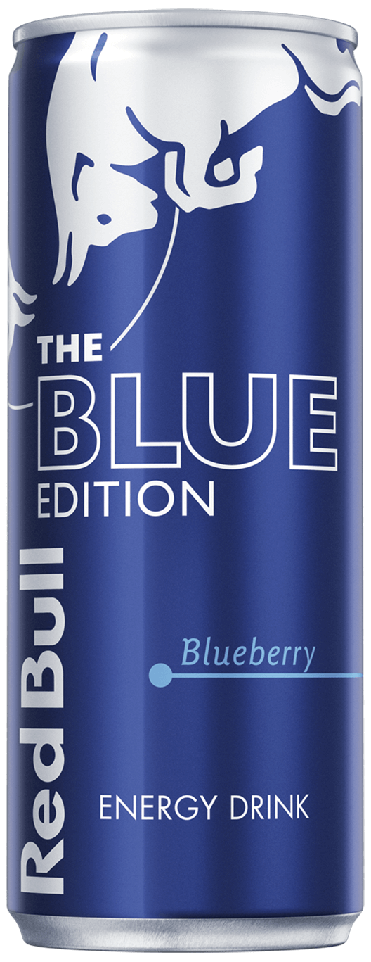 A can of Red Bull Blue Edition