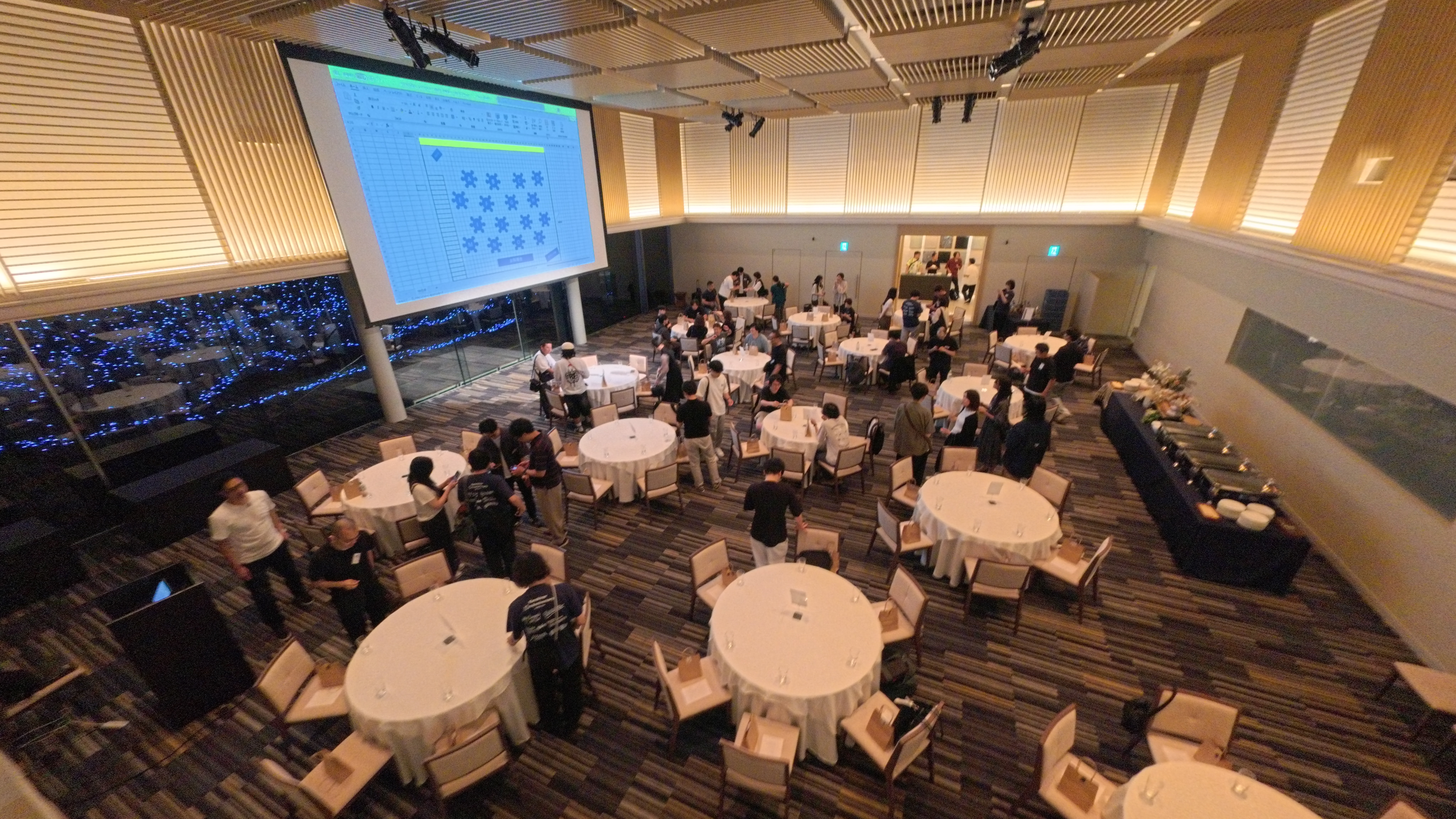 上空から撮影されたお食事会の場所