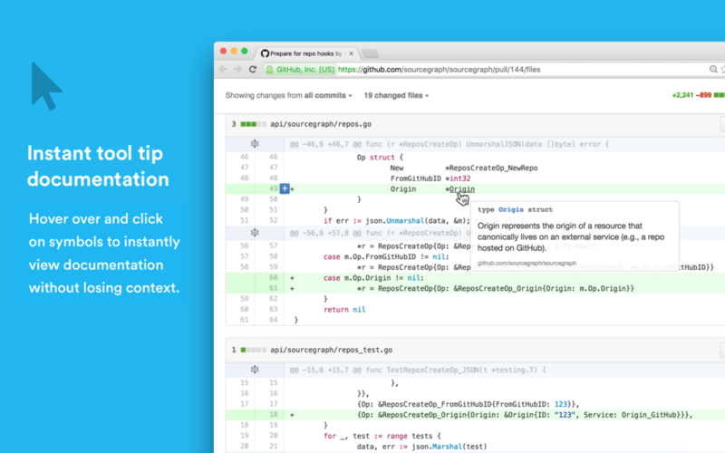Browse & review code on GitHub like in an IDE, with the Sourcegraph Chrome extension