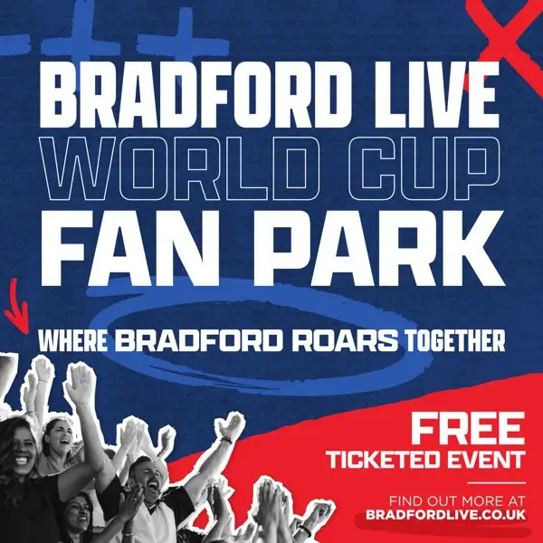 Hero image for homepage featuring Bradford Live World Cup Fan Park