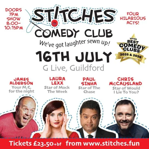 Hero image for Stitches Comedy Club - Paul Sinha, Laura Lexx and Chris McCausland 