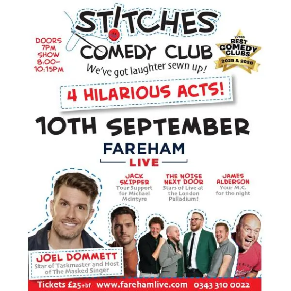 Event card thumbnail image for Stitches Comedy Club - Joel Dommett, Jack Skipper and The Noise Next Door
