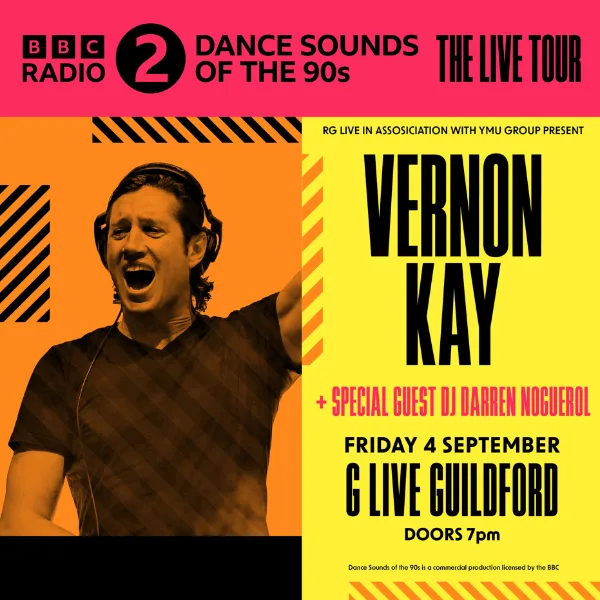 Event card thumbnail image for BBC Radio 2 Dance Sounds Of The 90s With Vernon Kay