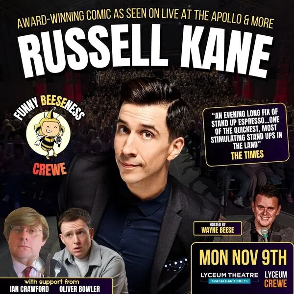 Event card thumbnail image for Funny Beeseness Starring Russell Kane