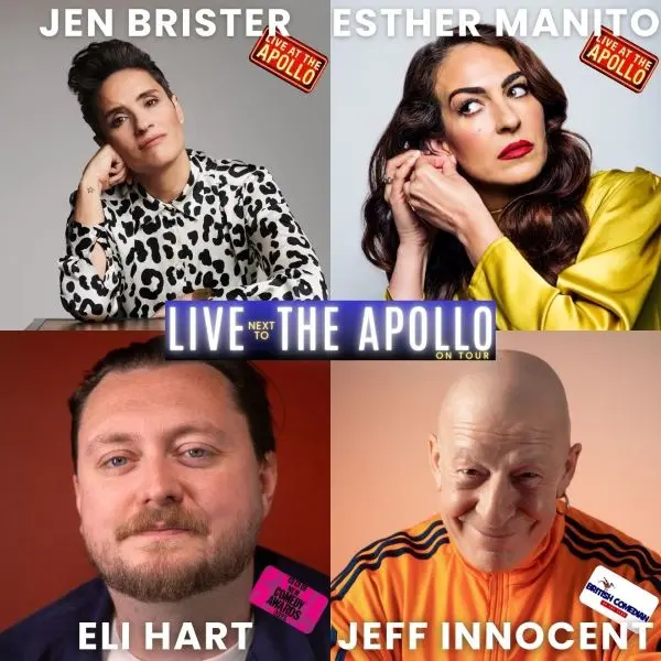 Hero image for Live Next To The Apollo On Tour: Jen Brister, Jeff Innocent, Esther Manito, Eli Hart 