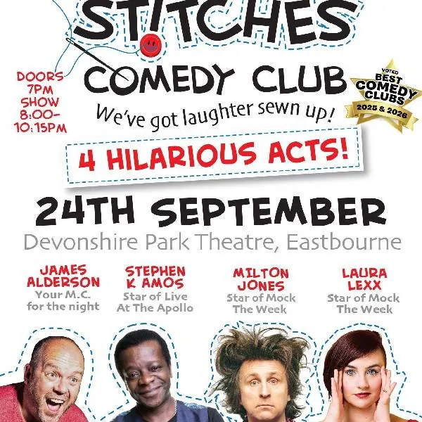 Event card thumbnail image for Stitches Comedy Club - Stephen K Amos, Laura Lexx and Milton Jones