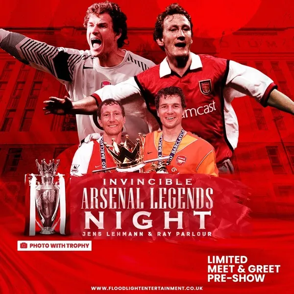 Event card thumbnail image for Arsenal Legends Night - Jens Lehmann & Ray Parlour