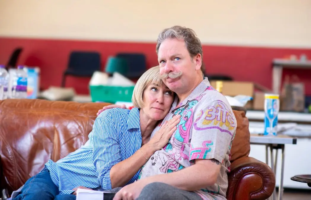 Image preview for Carla Mendonça & Rufus Hound in rehearsal for The Other Side of Murder (c) James Findlay