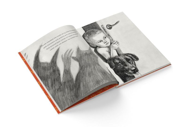 Open book spread from “Come On, Jake” by Brian Neff