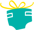 Hand-drawn image of a diaper with a bow on top