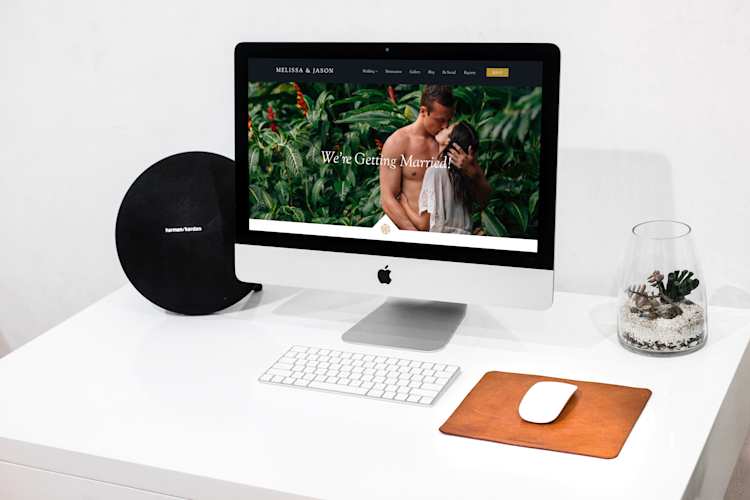 Honeymoon Wishes wedding registry website template.