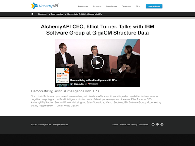 AlchemyAPI CEO talks with IBM at GigaOM Structure Data event.