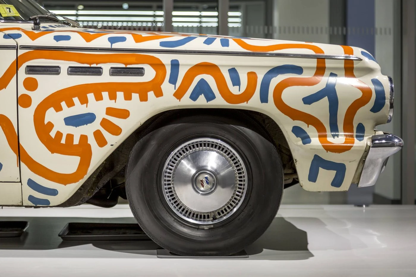 Keith Haring Untitled, 1986, Enamel on 1963 Buick Special, 189 in. x 71 in. x 54 in. Collection of Larry Warsh. © Keith Haring Foundation
