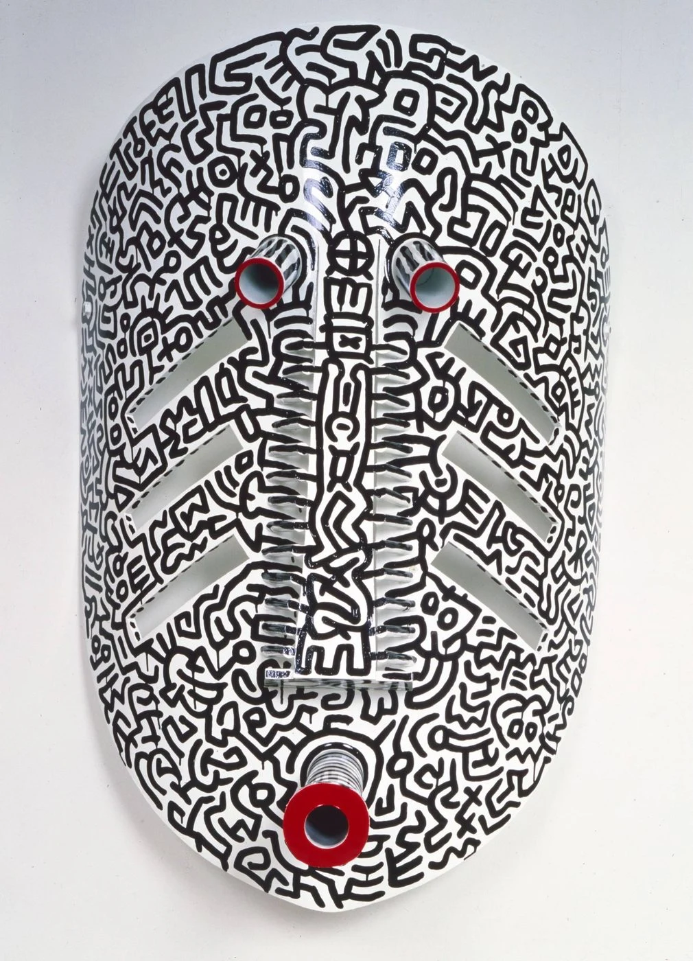 Keith Haring, Untitled, 1987, Enamel on aluminum, 40 in. x 33 in. x 22 in. The Kwanza Jones & José E. Feliciano Collection. © Keith Haring Foundation