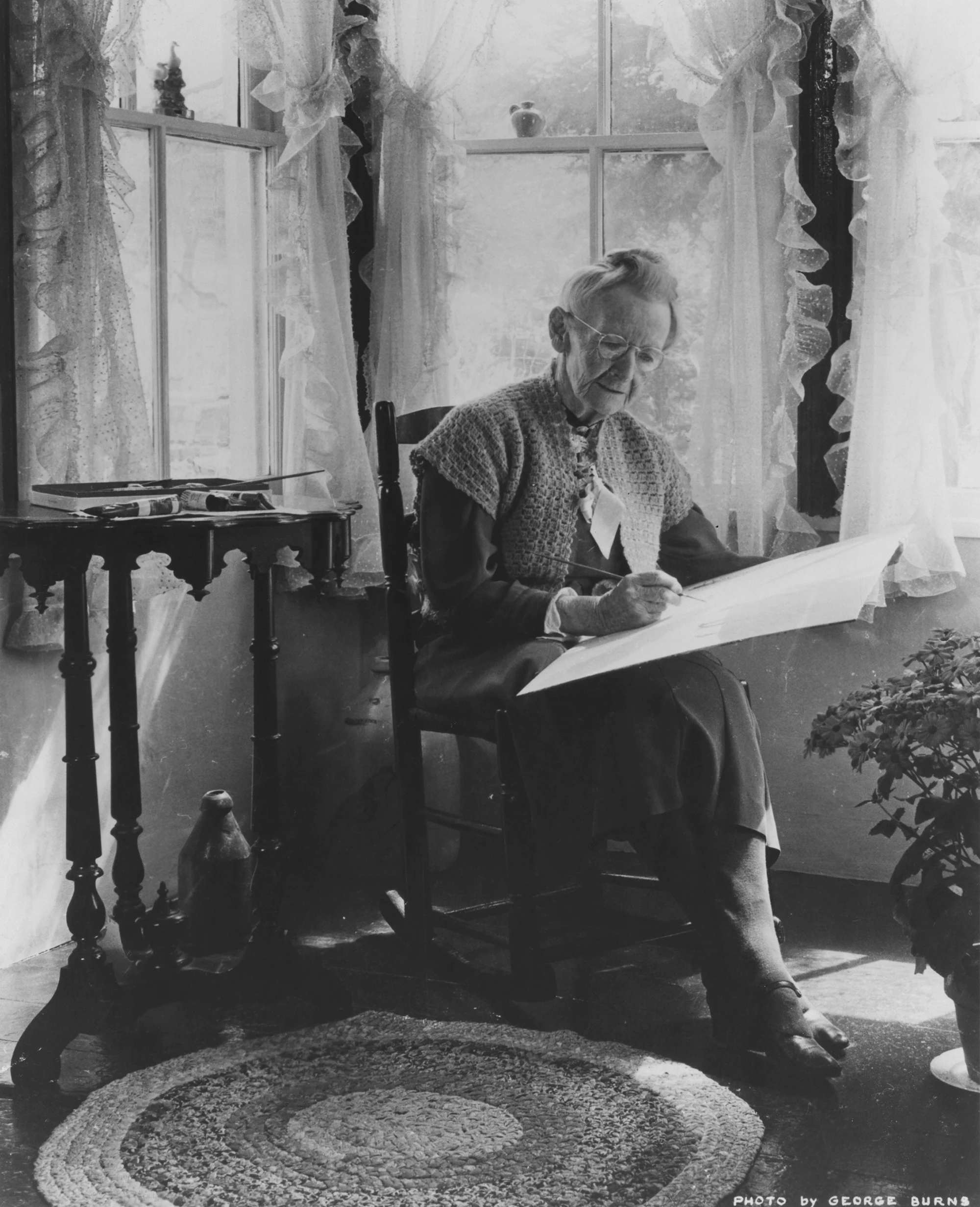 1947, Moses at Work, photo by George Burns.