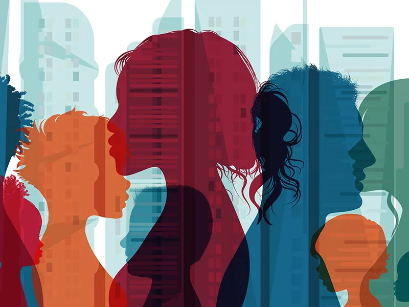 silhouettes of different members within a community