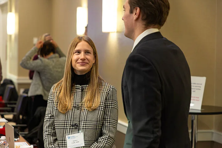 Staff connecting at an event