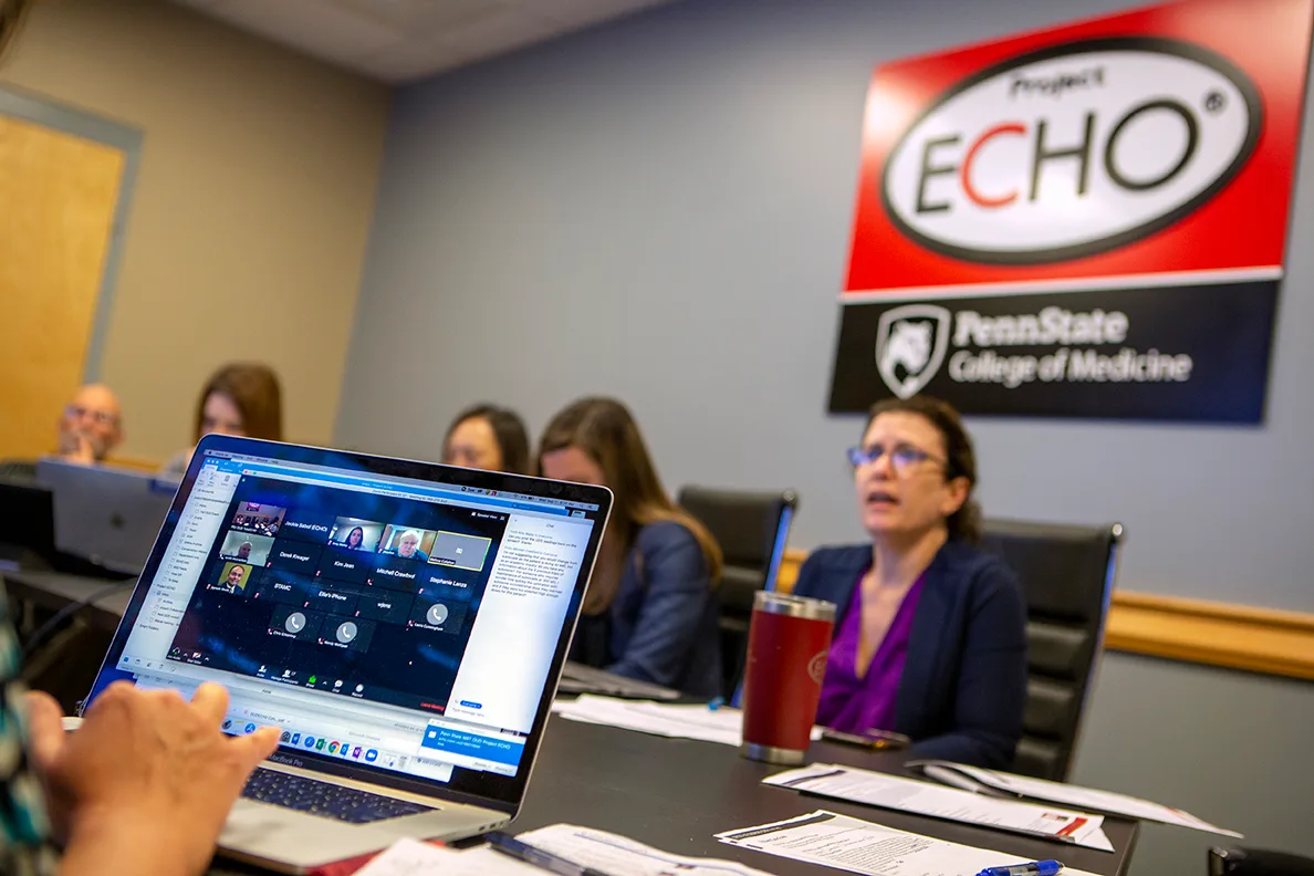 Project ECHO hub room with experts and staff 