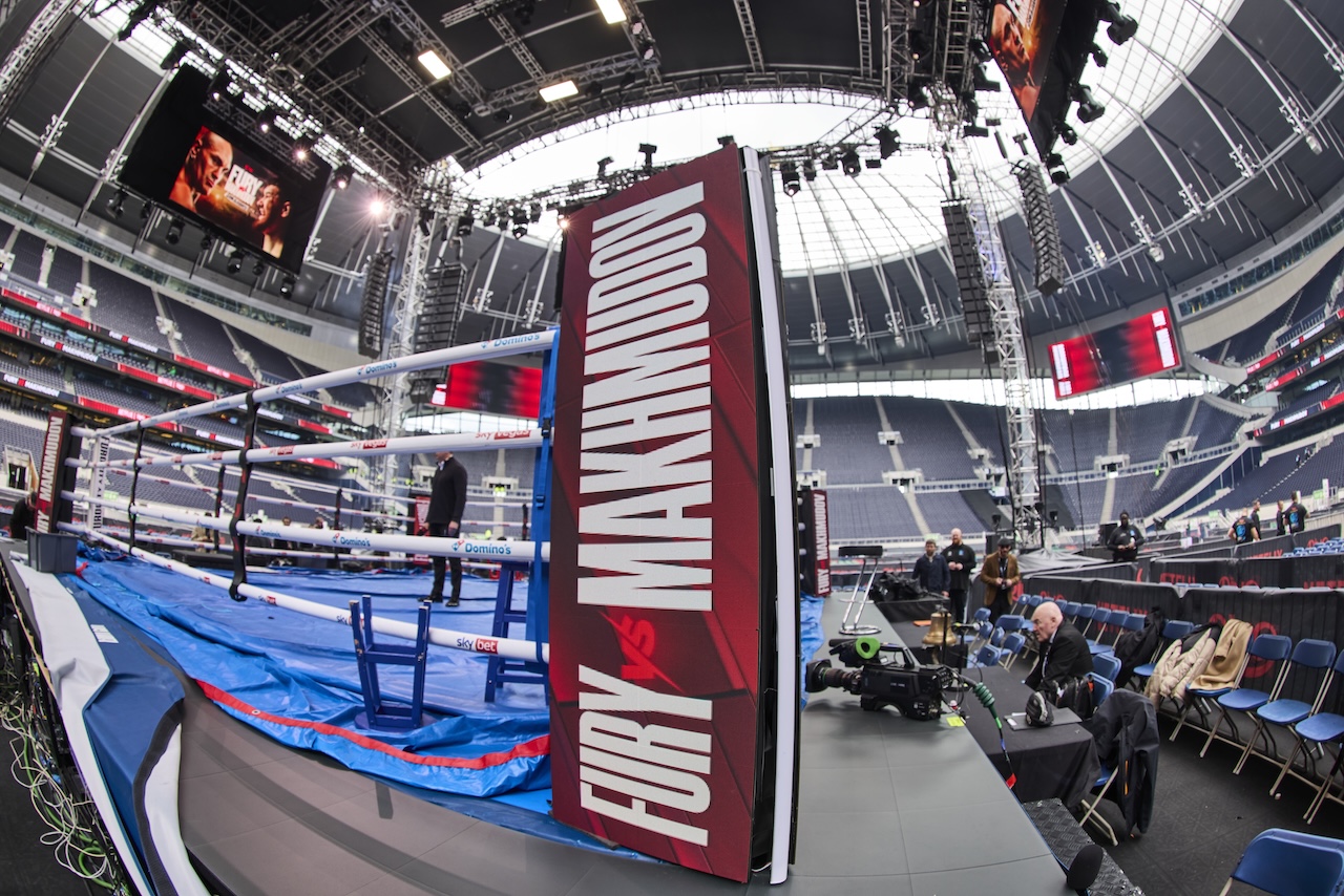 Ring and production equipment set up for Fury versus Makhmudov