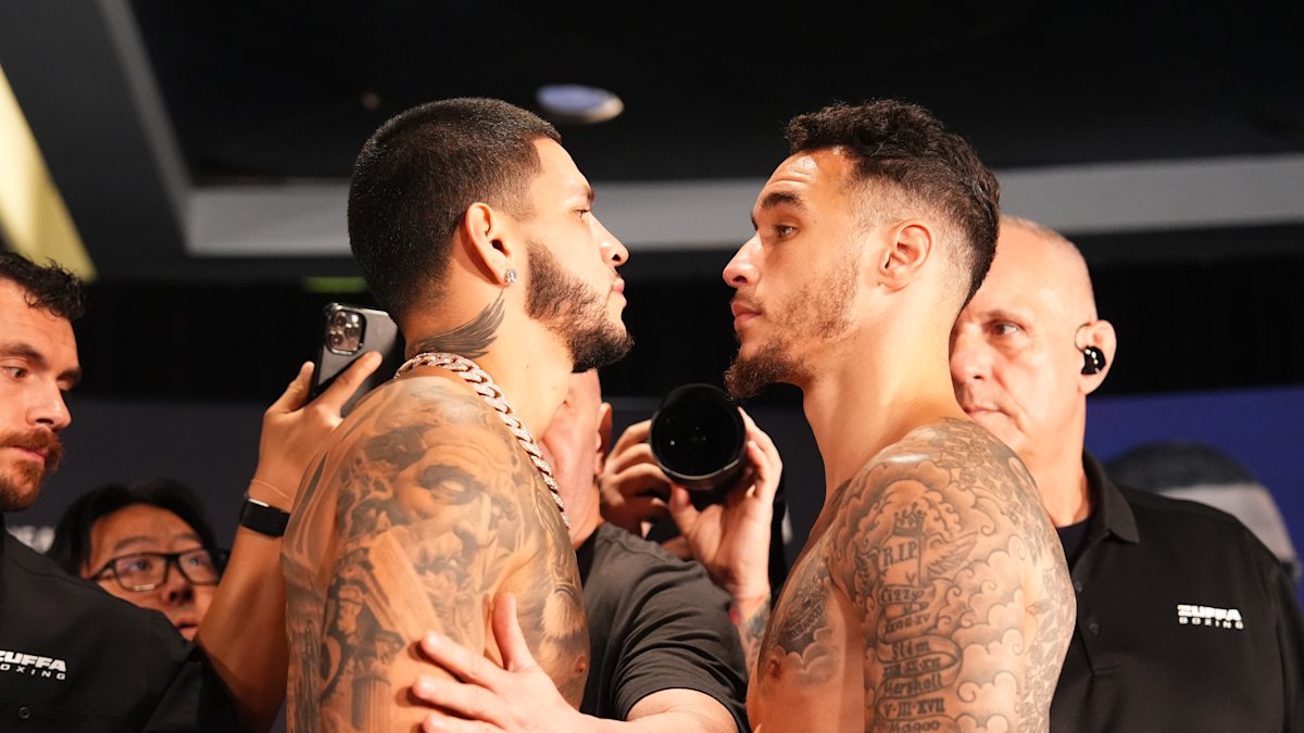 Steven Butler and Edgar Berlanga face off before their fight