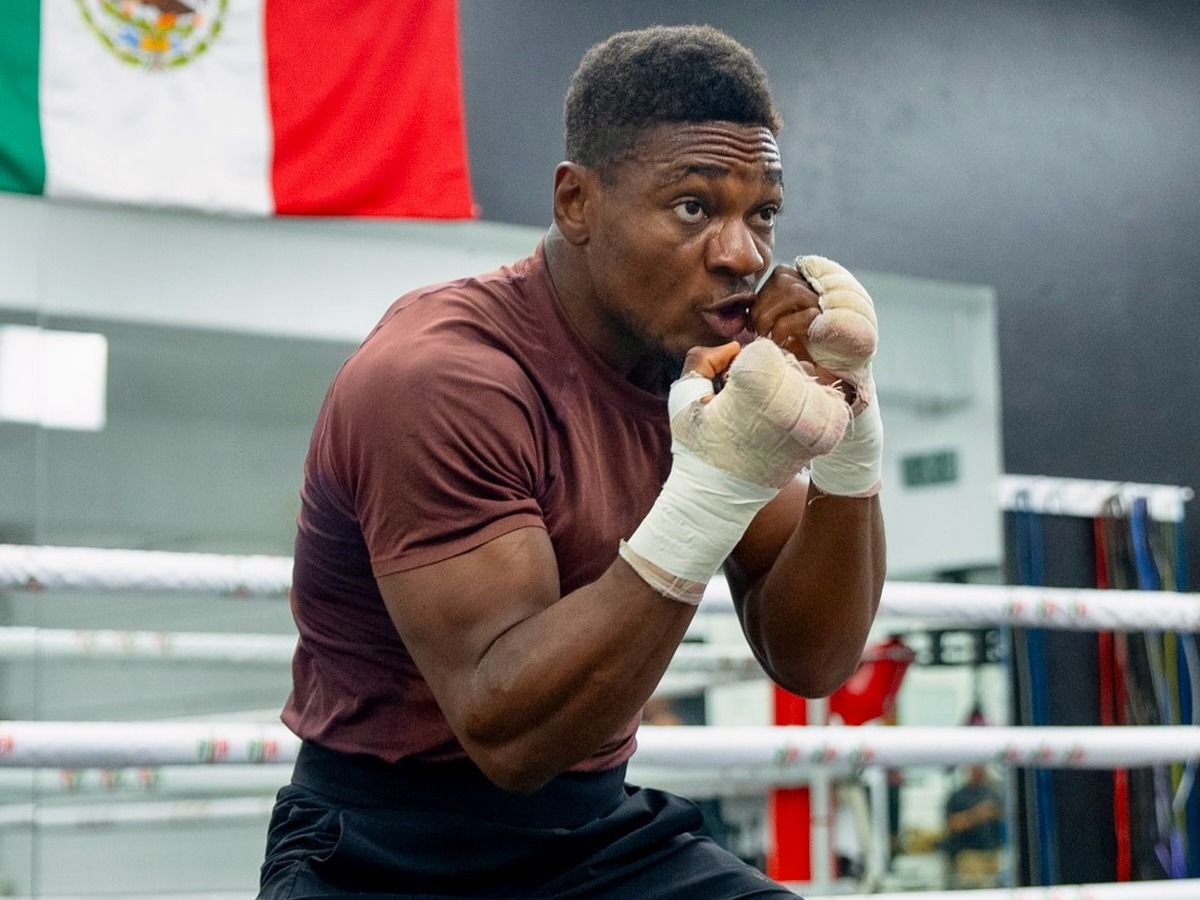 Christian Mbilli in boxing training ahead of his WBC title defense