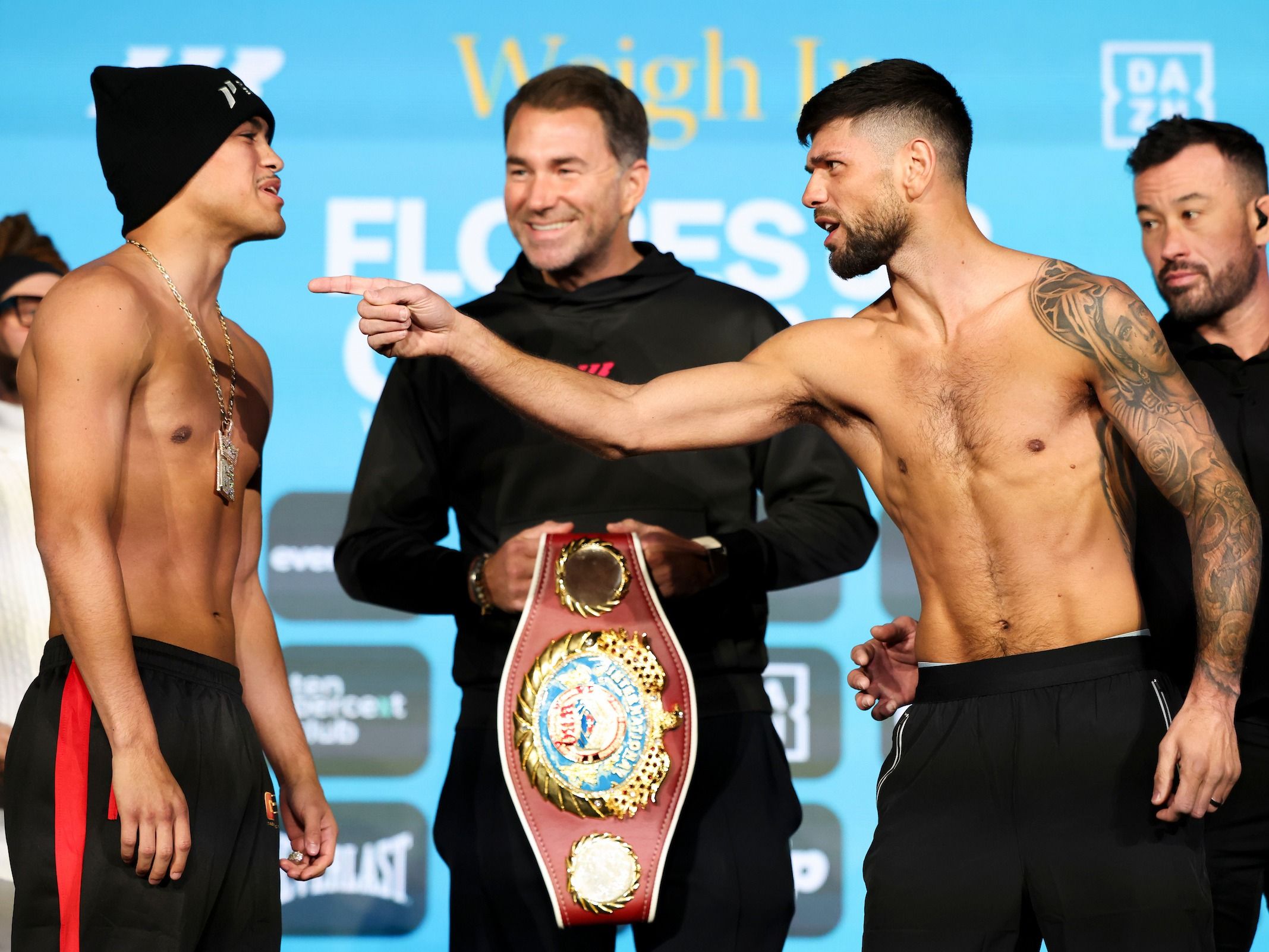 Joe Cordina and Gabriel Flores Jr face off ahead of their December 2025 fight