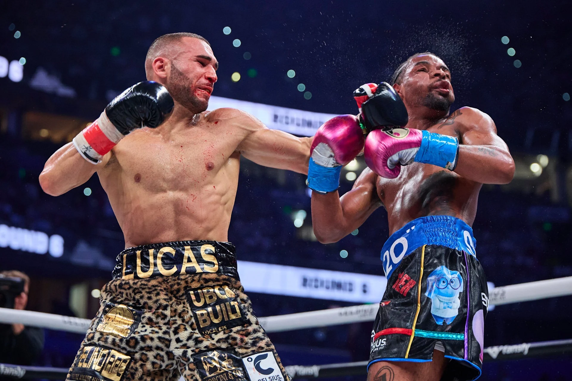 Lucas Bahdi lands a punch in his earlier fight against Ashton Sylve