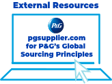 Access pgsupplier.com for information on how P&G works with external parties