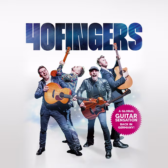 40 Fingers 4 Männer mit Gitarren vor weißem Hintergrund