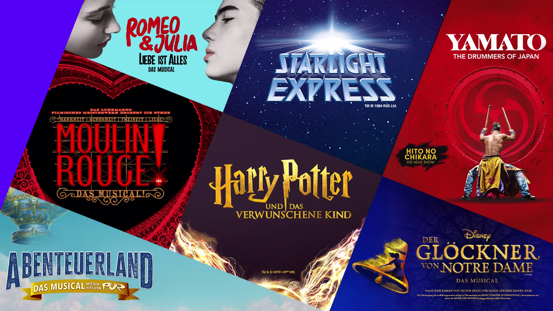 Übersicht über das Showangebot von ATG Tickets