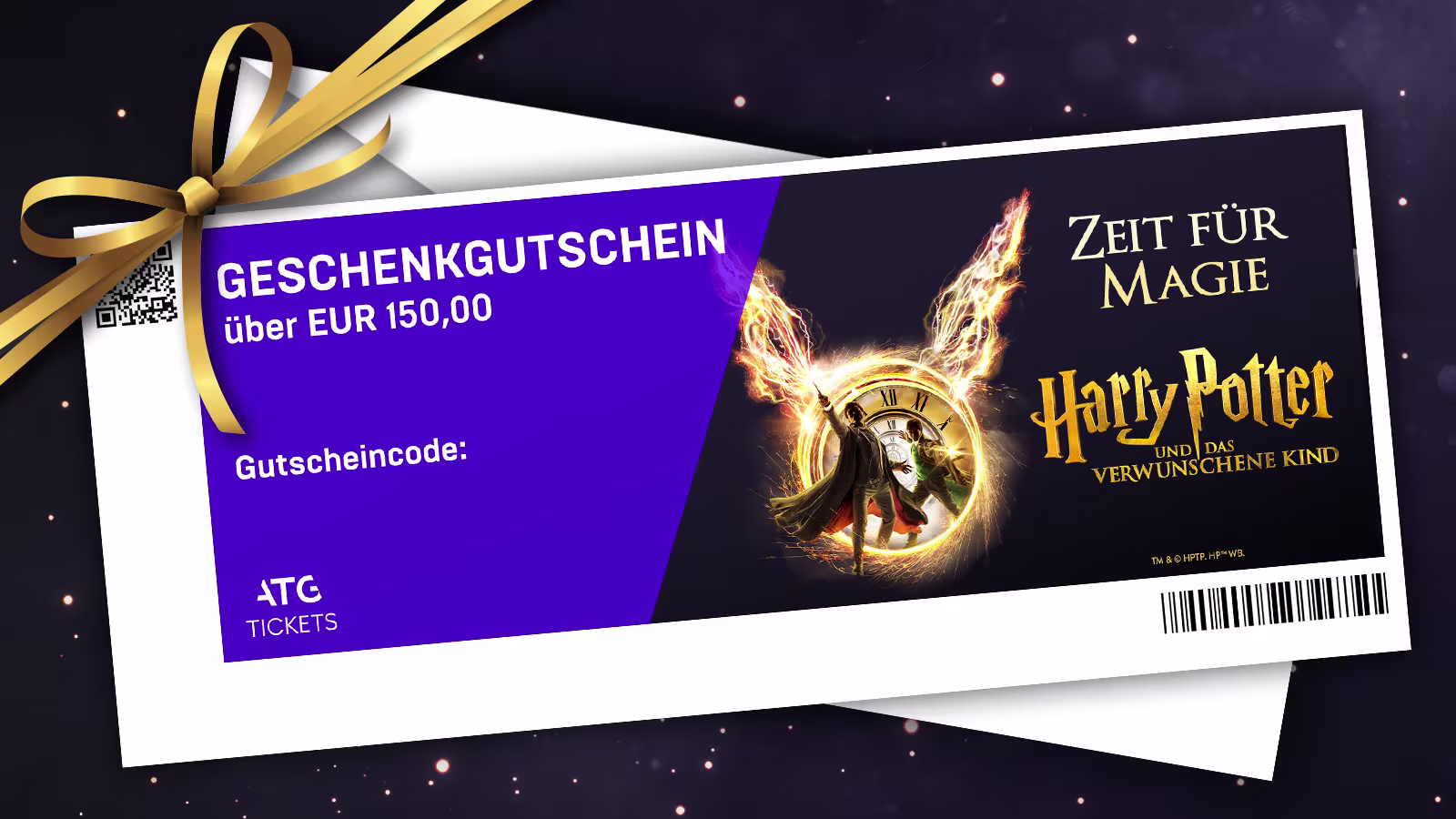 Geschenkgutschein über 150 Euro für die Show Harry Potter und das verwunschene Kind