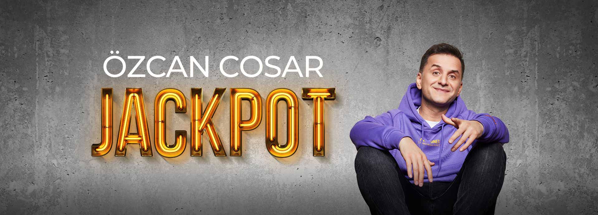 Porträt und Logo von Özcan Cesar zur "Jackpot" Show 