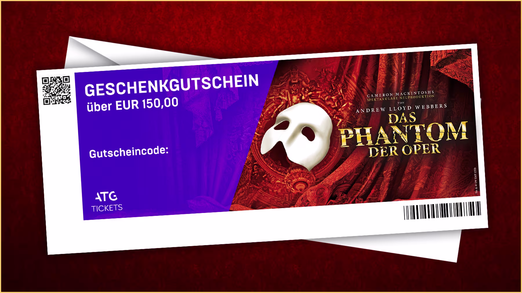 Das Phantom der Oper Gutschein von ATG Tickets