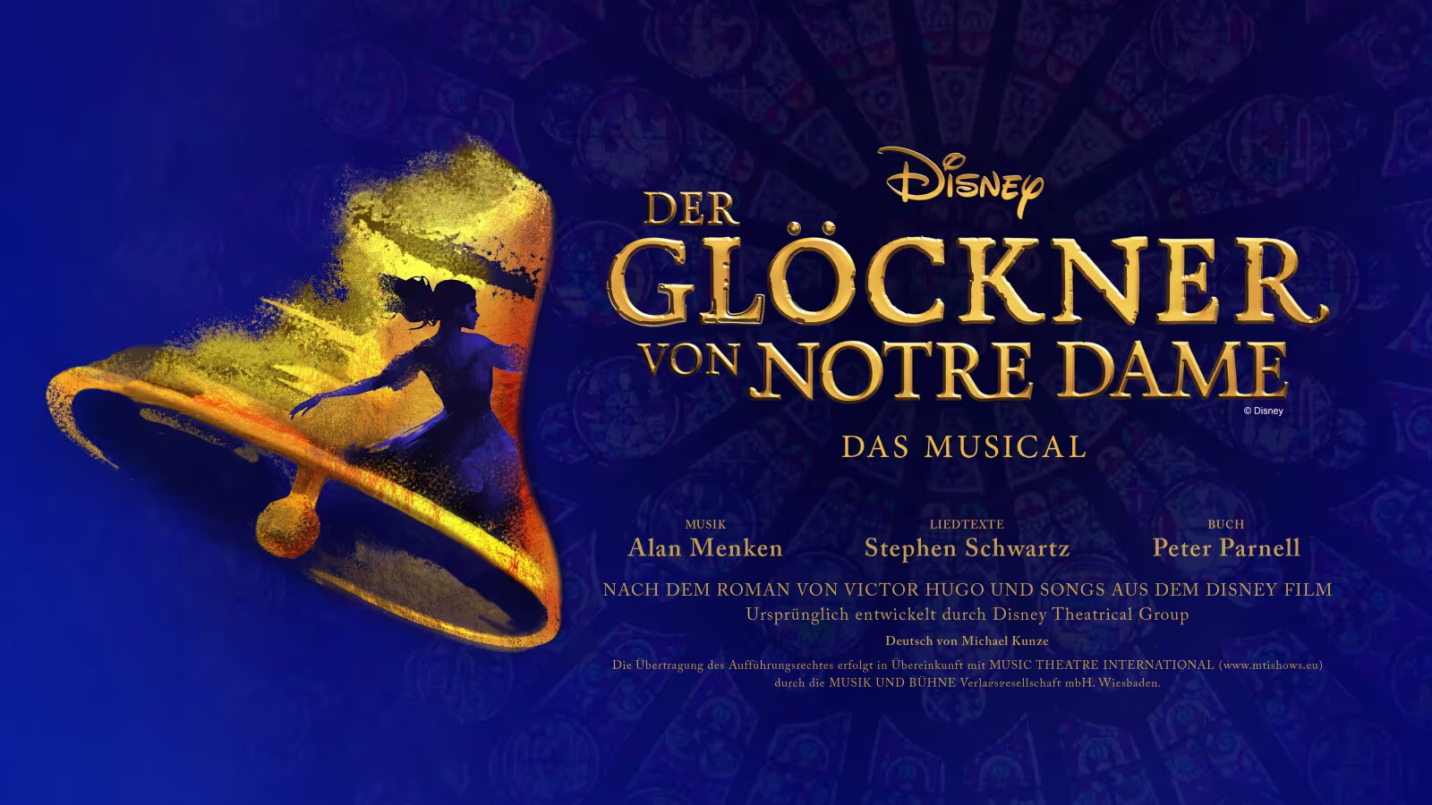 Glöckner von Notre Dame Keyvisual mit Glocke und Logo