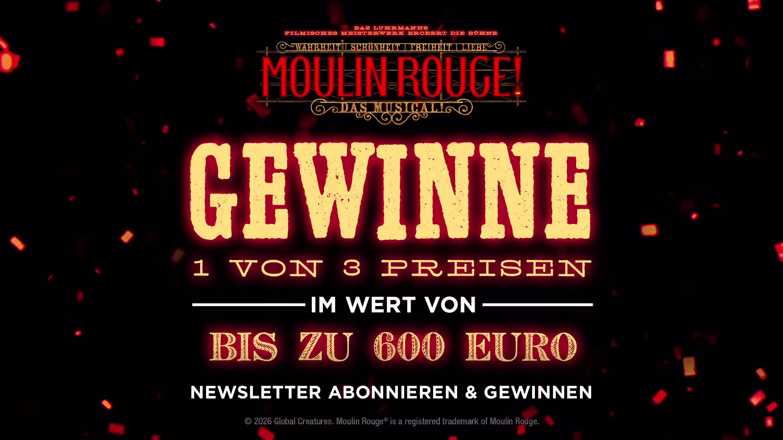 Moulin Rouge! Das Musical Newsletter Gewinnspiel