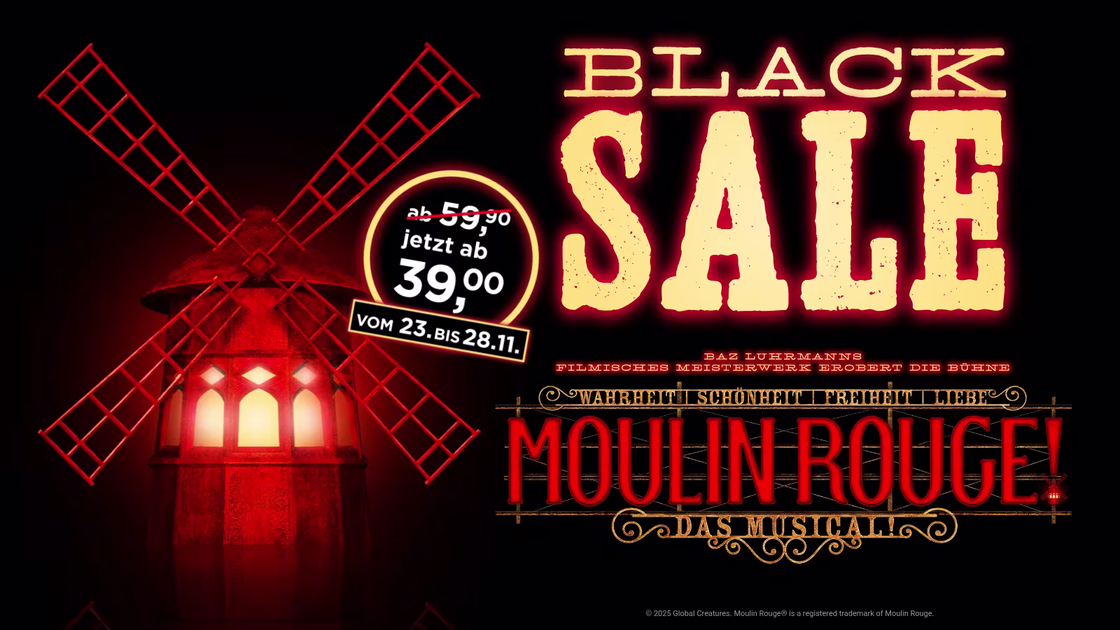Moulin Rouge! Das Musical Keyvisual Black Sale 2025