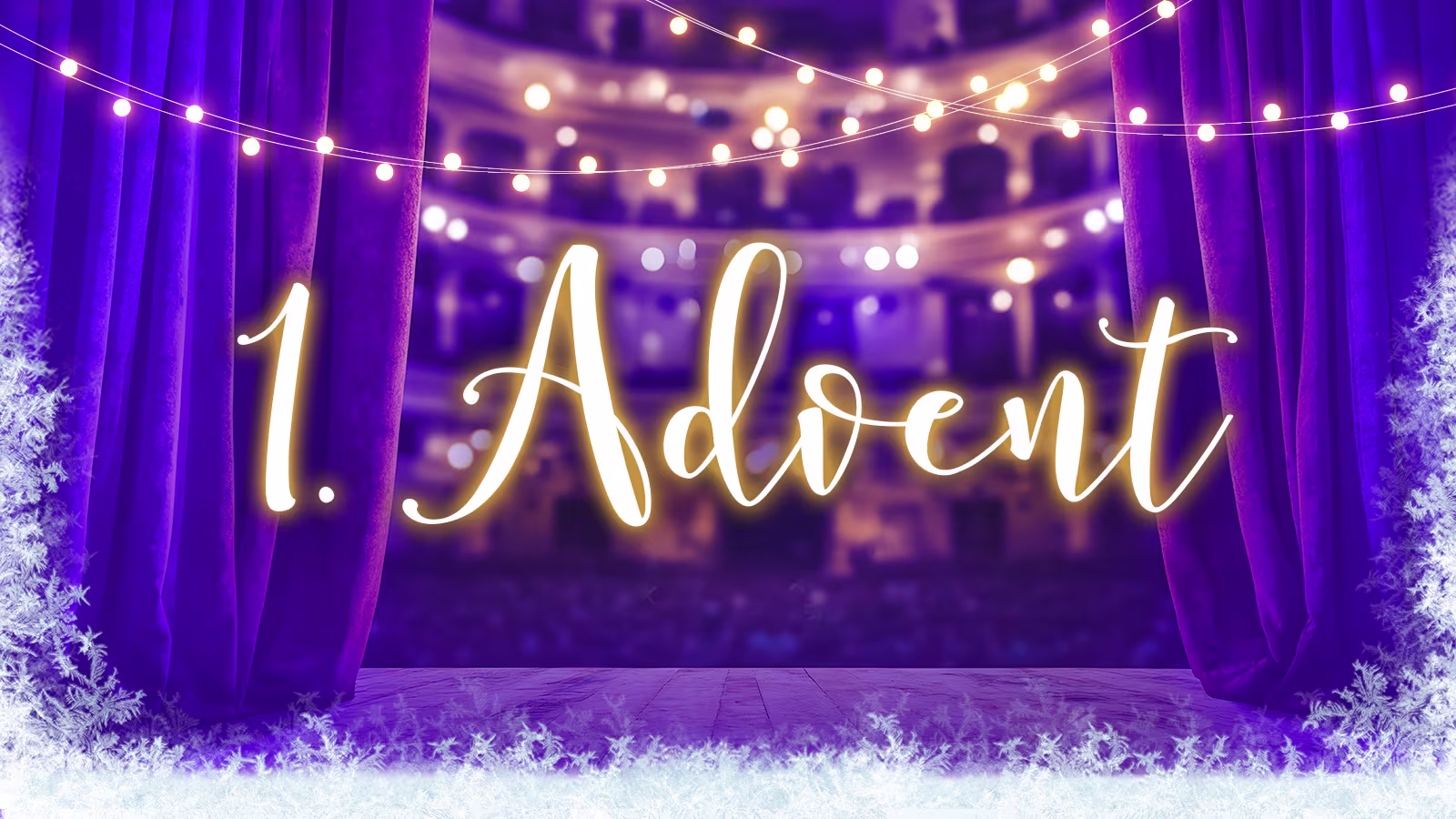 ATG Tickets Adventskalender Winterzauber Gewinnspiel mit Bühne und Lichterkette