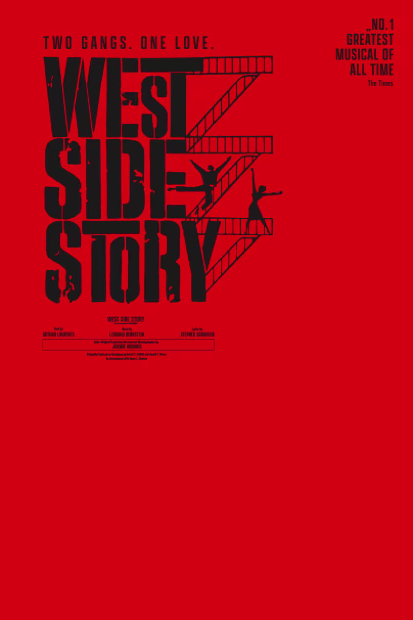 West Side Story Logo auf rotem Grund