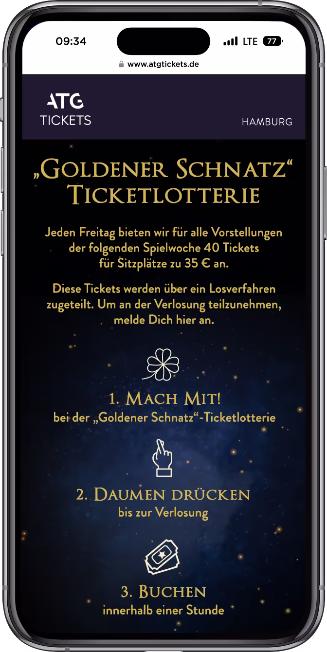 Grafik zur "Goldener Schnatz" Ticketlotterie in Mobiler Ansicht