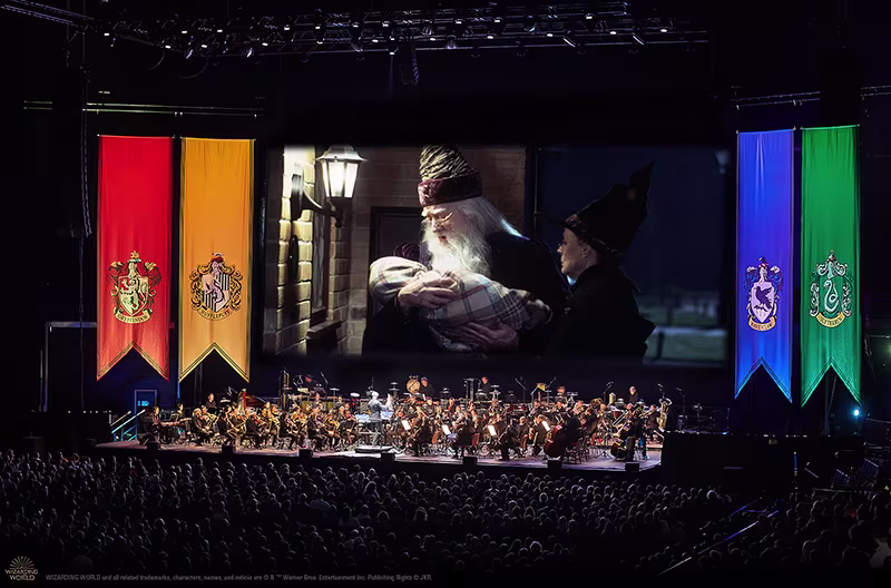 Foto aus Zuschauersicht auf die Bühne während "Harry Potter und der Stein der Weisen" 